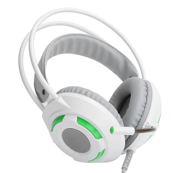 AJAZZ Over-Ear Hovedtelefoner 7.1 Stereo Lyd Støjreducerende Kablet Headset med USB-interface Hvid