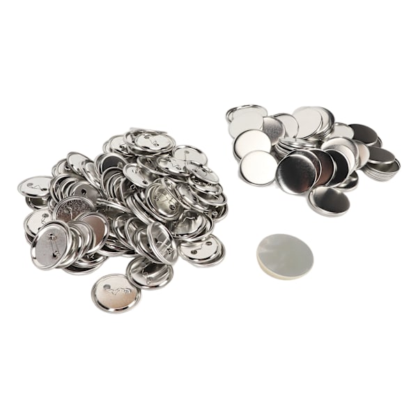 100 sæt pin tilbage knap dele blank udjævning metal holdbart klip knap fremstilling forsyninger til badge håndværk DIY 56MM