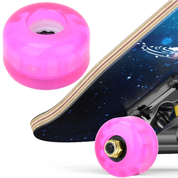 4 STK MS2409 PU Pink 54x36 mm Skateboard Dobbelt Rocker Blinkende Hjul Downspeed glidehjul