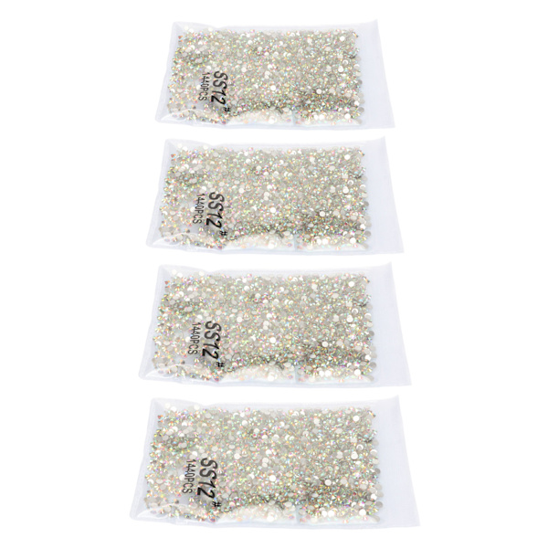 5760PCS Krystall Rhinestones Utsøkt Kutting Flat Back Round Rhinestones for DIY Håndverk Smykker Dekorasjon