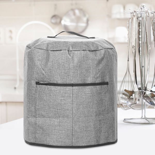 Rund trykkoger Støvlåg Beskyttende Dæk med Pocket Køkkenapparater Tilbehør Grå 38x38,7 cm