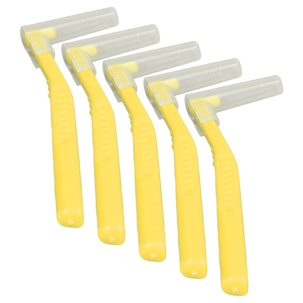 5 kpl L-muotoiset hammasväliharjat Tehokas puhdistava plakinpoistoharja hampaidenhoitoon keltainen yellow