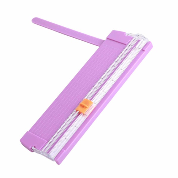 Papirkutter Liten Minifolding Klarskala Grader Gratis karbonstålskjæring Scrapbook Papir Trimmer Lilla