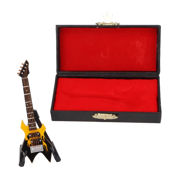 Basmodell Miniatyr Träsimulering Gitarr Modell Musikinstrument OrnamentGul