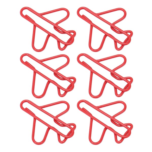 100 st flygplansformade gem Rostskyddspläteringsprocess Söta gem för scrapbooking korttillverkning röd