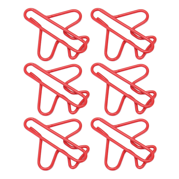 100 stk. flyformede papirclips Rustforebyggende pletteringsproces Sød papirclips til scrapbogskortfremstilling rød