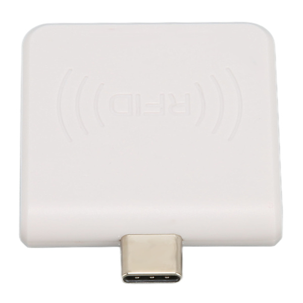 RFID ID Mobiltelefon Kortläsare Typ C Gränssnitt 125Khz Bärbar Smart Card Reader Vit