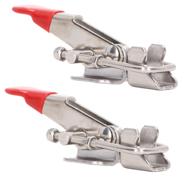 2 stk. Toggle Clamp Træklåse Justerbar Rustfrit Stål 400 lbs Kapacitet Sæt Kit