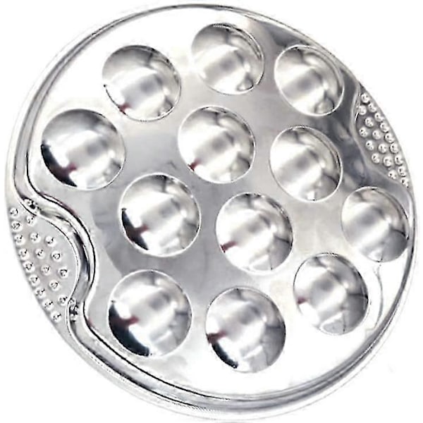 Snigel Escargot Tallrik Rostfritt Stål Förtjockad Snigelrätter 12 Fack Hål Tång Set Mat Tallrik