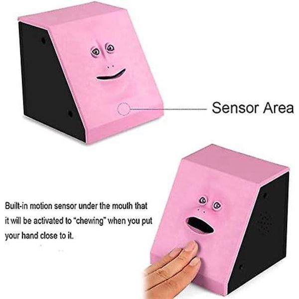 Automaattinen Face Bank Money Box Jar lapsille, vaaleanpunainen