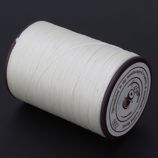 0,45 mm lædersyning vokssnor 160 m/rulle Håndarbejde strikning Håndværk vokstråd Ris hvid Rice white