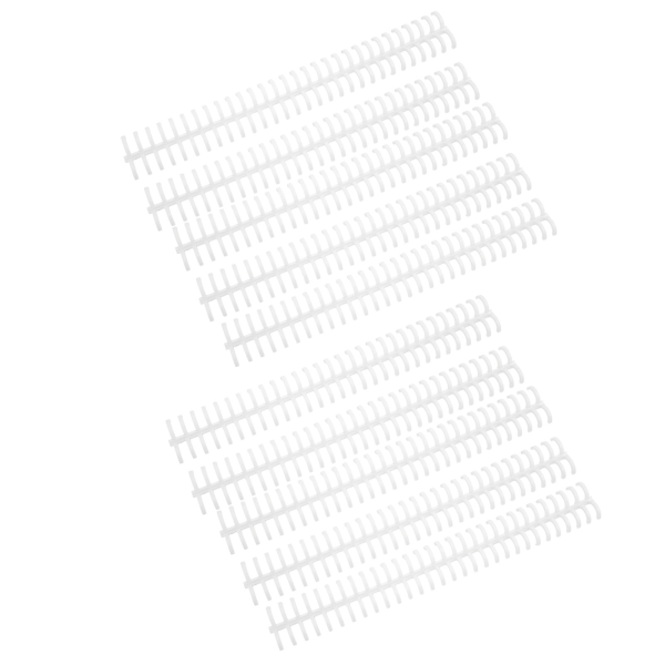10 kpl sidontaspiraaleja, 30 reikää, muovinen sidontaliuska irtonaisille lehdille, halkaisija 1/2 tuumaa, valkoinen