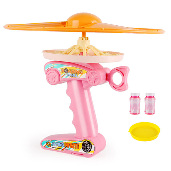Bubbelmaskin Manuell Drag Plug Bubbelblåsare Flygande Disk Leksak med Ljus Sommar Utomhus Vattenleksaker Festpresenter för Barn Pojkar Flickor