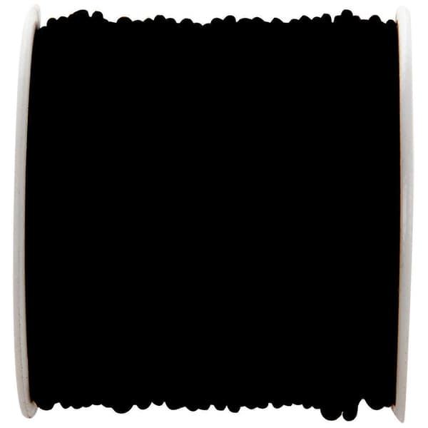 1 rulle 24m lång svart rund elastisk pärltråd 1mm black