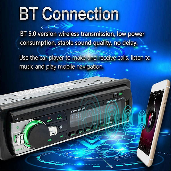 Bil MP3 Multimediaspelare -520 AM FM Audio Stereo Mottagare