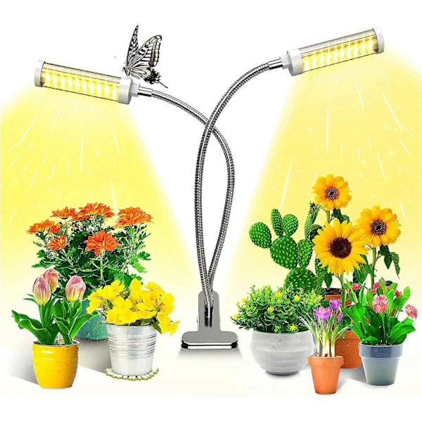 Plante Lampe, Plantevækstlampe 100 LED Lys 5 Niveauer Justerbar Fuld Spektrum Vækstlys med Auto Timer/3H/6H/12H