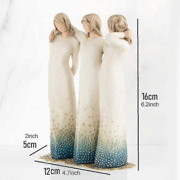 Ved Min Side Skulptureret Håndmalet Figur Resin Skrivebordspynt Hjem Dekorativ Statue