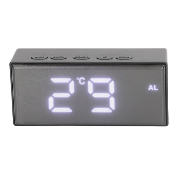 Digital klocka energibesparande bakgrundsbelysning LED spegel digital display elektronisk väckarklocka för studentrum hem sovrum vit
