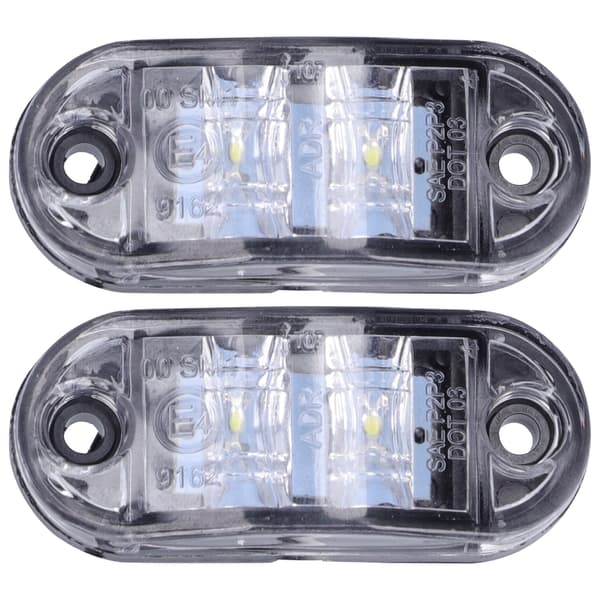 10-30V 2LED sidemarkeringslys Høy lysstyrke blinklys for biler lastebiler tilhengere bobiler Hvit