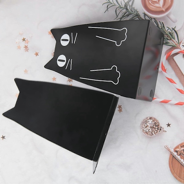 Søde Kat Metal Bogstøtter, Store Kraftige Bogstøtter Skrivebord Bogreol Organizer Bogreol (Sort, 2)