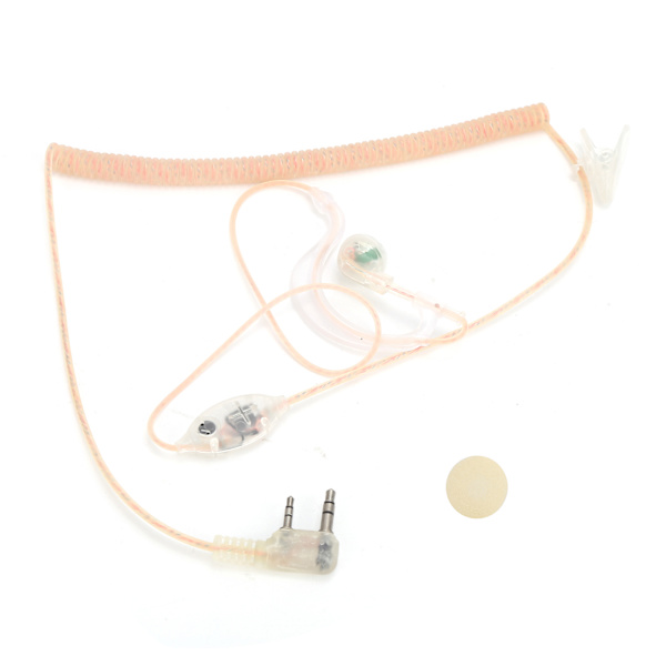 Walkie Talkie Earpiece PTT-kuulokemikrofoni, jossa korvatulpan suojus Baofengille (beige)