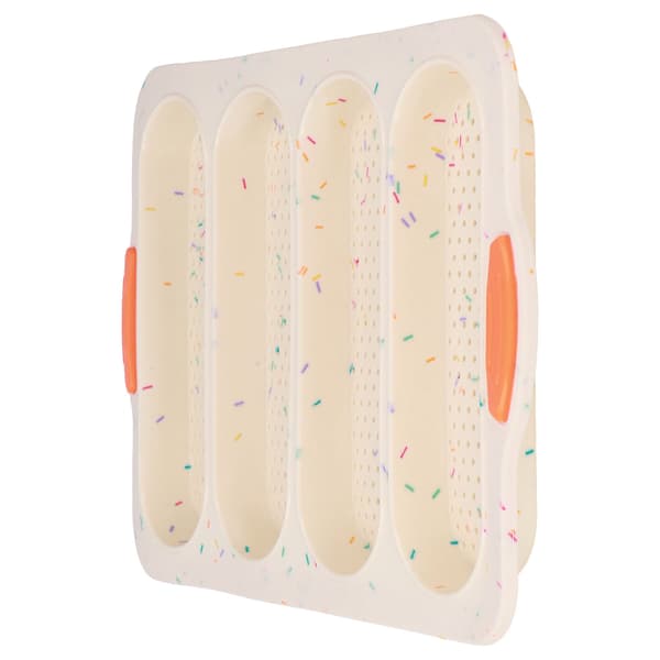 Baguetteform 4 riller Silikone Blød Glat Overflade Brødform Bageform Køkkenredskab Beige
