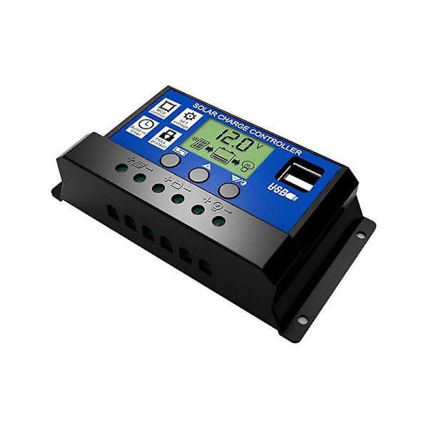 20A HD LCD solcellepanel-laderegulator med batteriregulator