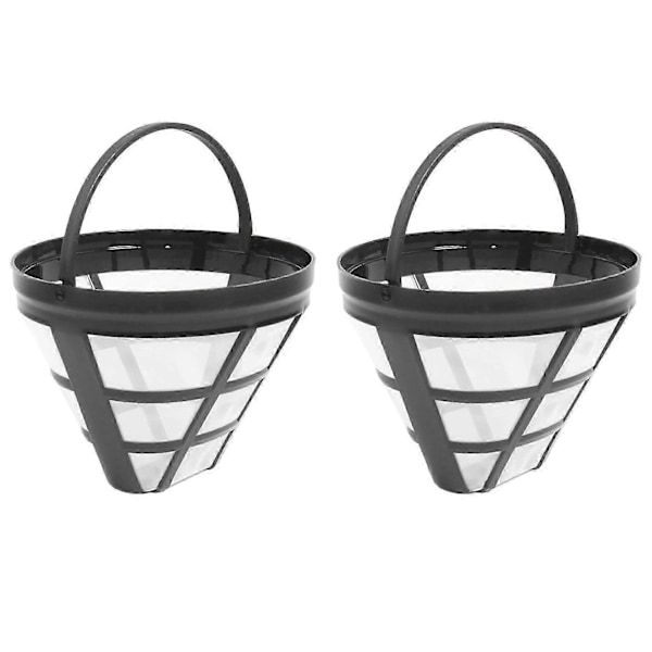 2-pack No.4 Återanvändbart Kaffebryggare Filter kompatibelt med Ninja-filter, Passar de flesta 8-12 Koppars Bryggkaffebryggare