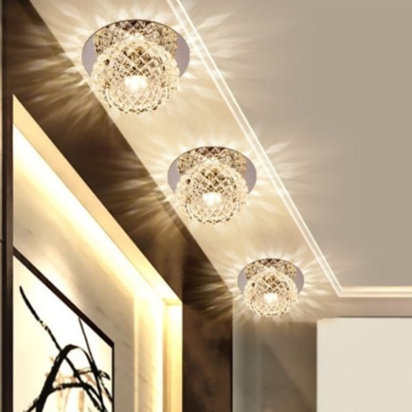 5W moderni kristalli-LED-kattovalaisin Asennettavat LED-kattovalot Kotisalin kulkutien valo