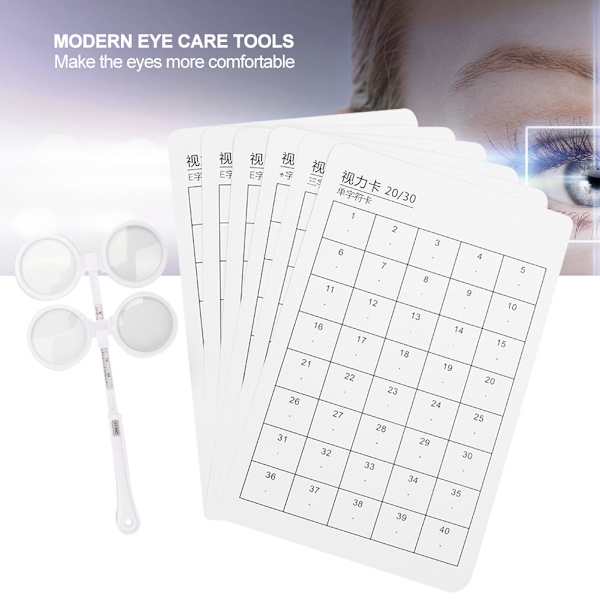 Optisk flipper Justerbar optometri Plast Flip 6st med visuellt kort Optiskt instrument±150 grader