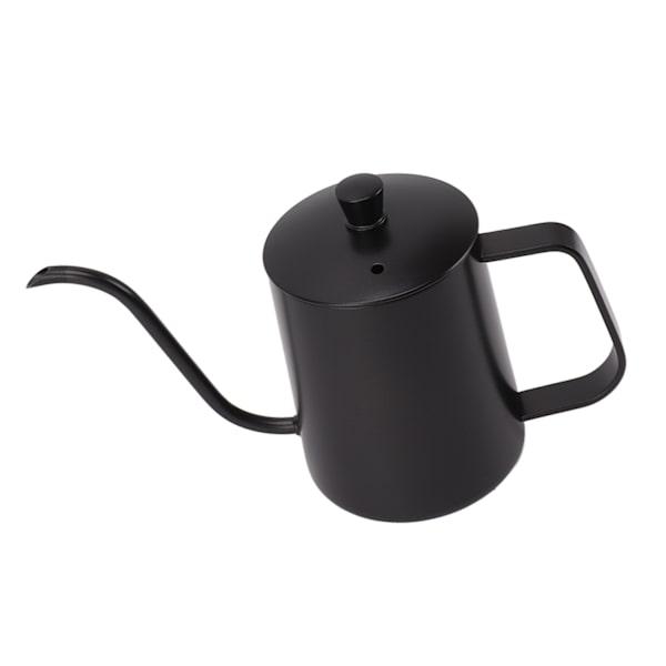 Liten kaffekjele i rustfritt stål for presis kontroll av kaffe - Gåsehalskanne for dryppkaffe - Svart - 600 ml