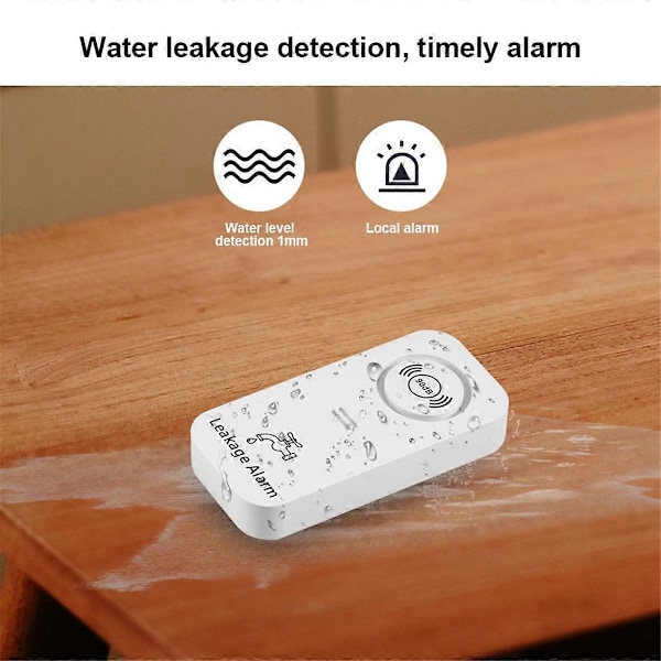 Vannsensor 90dB Alarm Vannlekkasjedetektor for Kjøkken Bad