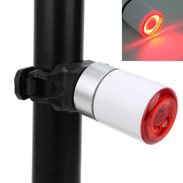 Sykkel Smart Sensor Bremseberøring Baklys USB-lading Sykkel Nattur Baklys Hvit Setepinne