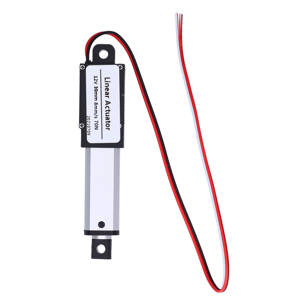 Lineær aktuator 30 mm DC 12V støyreduserende kortslutningsbeskyttelse Vanntett Mini elektrisk lineær aktuator 8 mm/s-70N