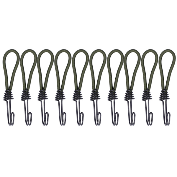 10 st Tält Elastiskt Rep med Haken Camping Tält Fixering Elastiskt Rep Tillbehör