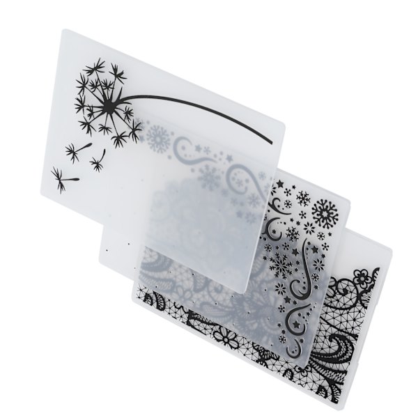 3 st. Plastpräglingsschabloner DIY Korttillverkning Scrapbooking Präglad Mall Pappershantverk Verktyg