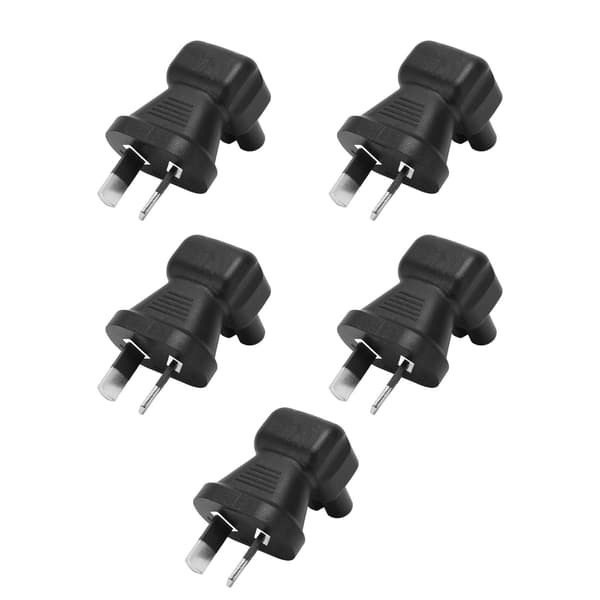 5 stk. AU-plugg til IEC320 C7-konverter 90 graders 2-pinners strømpluggadapter for bærbare datamaskiners strømadaptere AU-plugg 100–250 V
