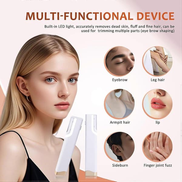 Sonic Dermaplane Razor for Women's Face - Rechargeable Sonic Dermaplaning Tool with 5 Blades