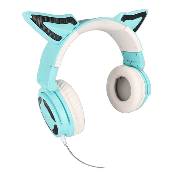 RGB Cat Ear Headset Bluetooth 5.3 Trådlös Brusreducering Typ C Vikbart Gaming Headset med Mikrofon för Lyssning