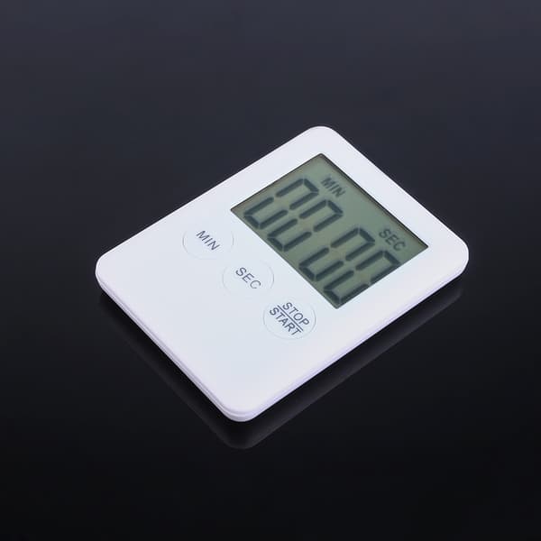 Stor LCD Digital Kjøkkentimer Koketimer Alarm med Magnet Gadgets Matlaging Hvit