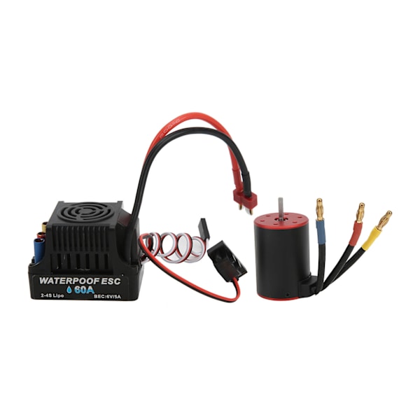 RC 3650 2300KV Vattentät Borstlös Motor Set med Vattentät 60A ESC för 1/10 RC Bil Uppgraderingsdelar