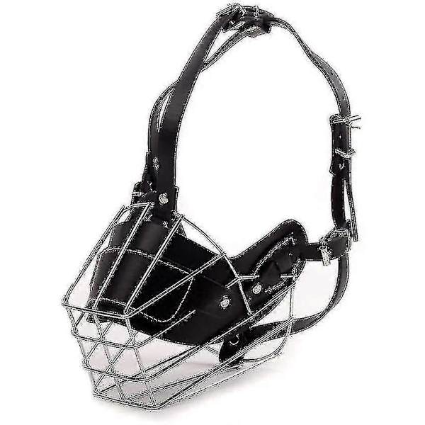 Super Metal Muzzle - Metallinen kuonokoppa nahalla suurille koirille, puremisen esto ja turvallisuuden tunne useimmille koirille - GSL XL