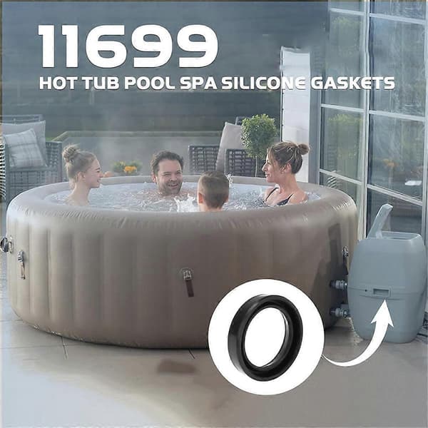 4 stk 11699 Poolpumpe Reservedele til Intex Pure Spa Boblebad Dele O-ring Gummipakning Black