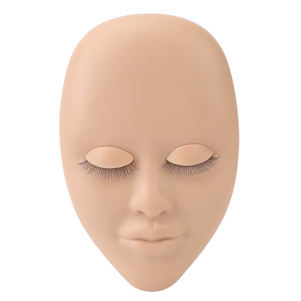Vipper Mannequin Hode Gjenbrukbar Myk Gummi 3D-effekter Erstattede Øyelokk Mannequin Hode for Dobbel Vippeextensions Øvelse Lysebrun