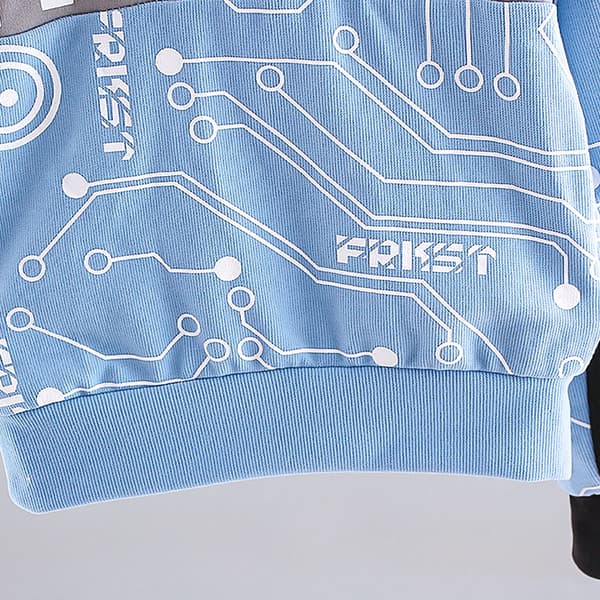 Børne Pullover Sweatshirt Sæt til Drenge Bogstavtryk Blød Hudvenlig Miljøvenlig 2-delt Sæt til Hverdag Udendørs Blå 80cm/31.5in