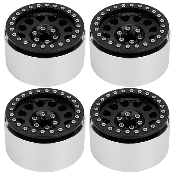 4 kpl 2,2 tuuman metallilukko rengaspyörän napa raskaampi lisävaruste Rock Crawler 1/10 RC musta