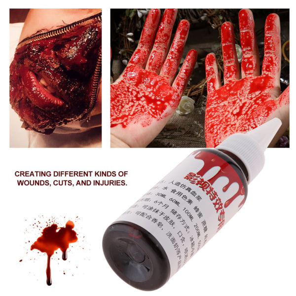50ml Professionelt Fake Blood Special Halloween Wound Scars Zombie Fancy Make Up Fake Blood