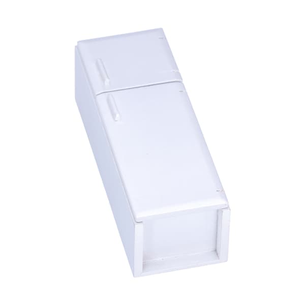 1:12 Dockhus Kylskåp Trä Miniatyr Kyl Möbel Dekoration Present Leksak Silver