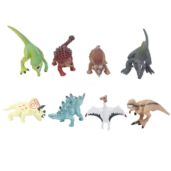 8 stk. Dinosaur Model Sæt Mini Simuleret Sød Levende Dinosaur Legetøj Hjem Indretning Gave til Børn 8 stk. / Sæt