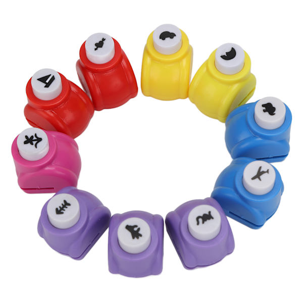 10st Hålslag Mini Multiple Mönster DIY Puncher Set för Scrapbooking Nail Art
